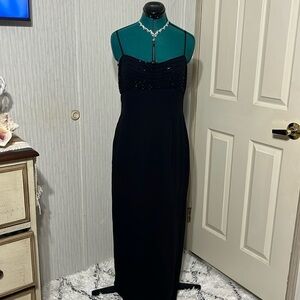 Anne French 90’s black Evening Dress